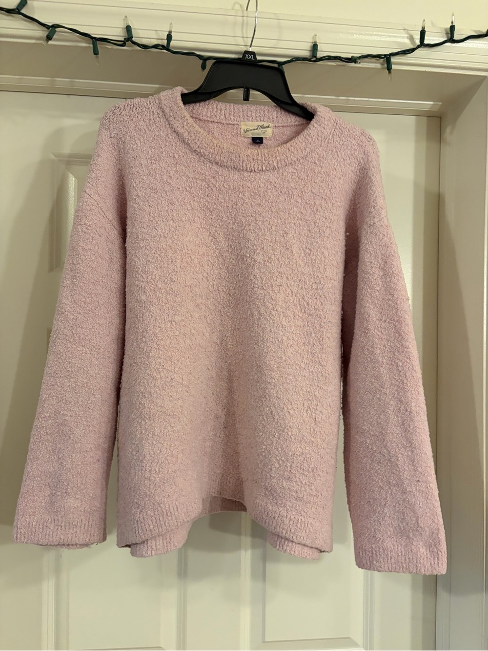 Cozy Pink Plush Crewneck Sweater
